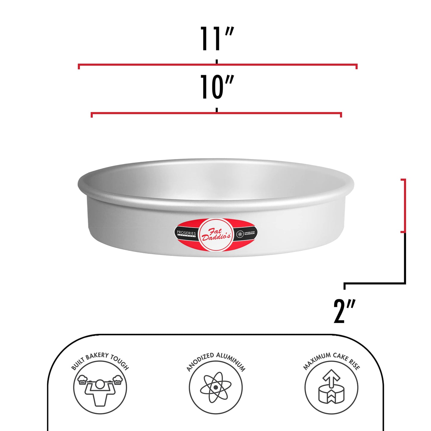 Fat Daddio's Anodized Aluminum Round Cake Pan, 10 x 2 Inch