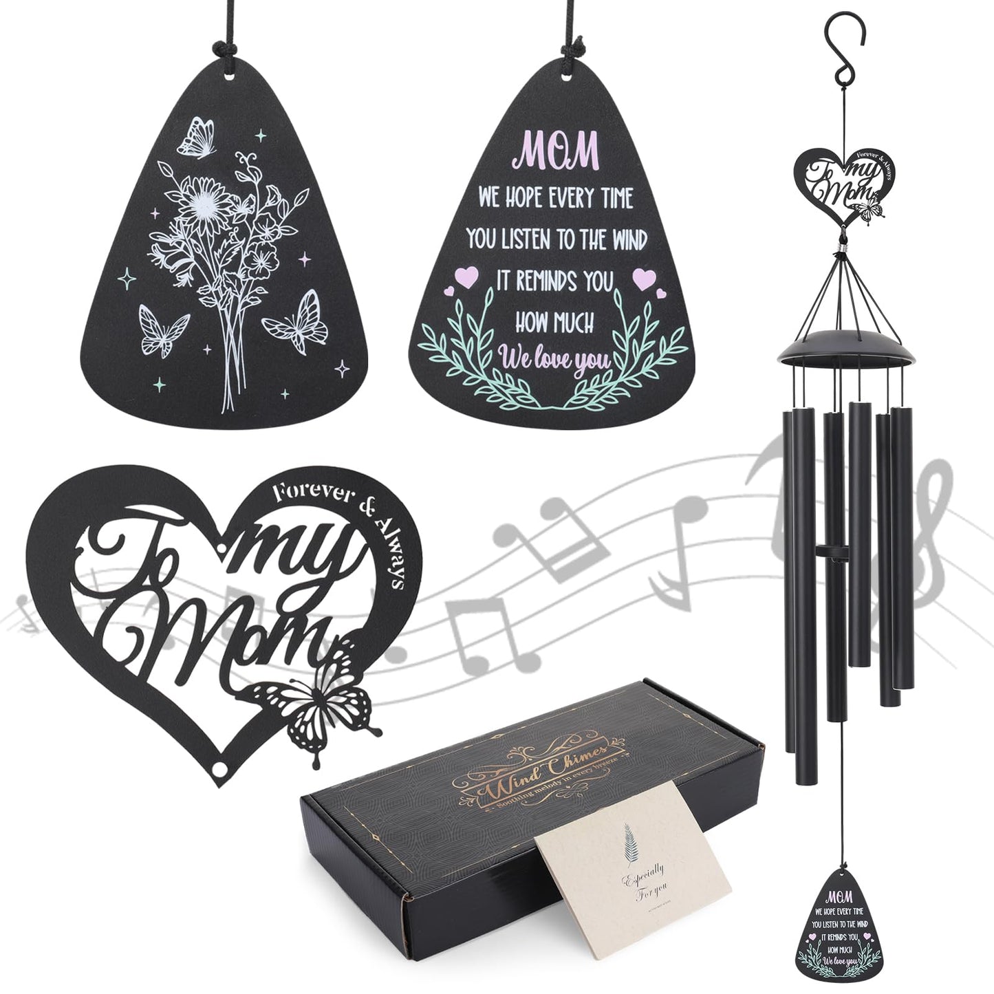 Hoemwarm Gifts for Mom 35'' Moms Wind Chimes for Mothers Day Mom Birthday Gift from Daughter Son Love Reminder Gifts Windchimes Outside for Home, Patio, Garden Decor