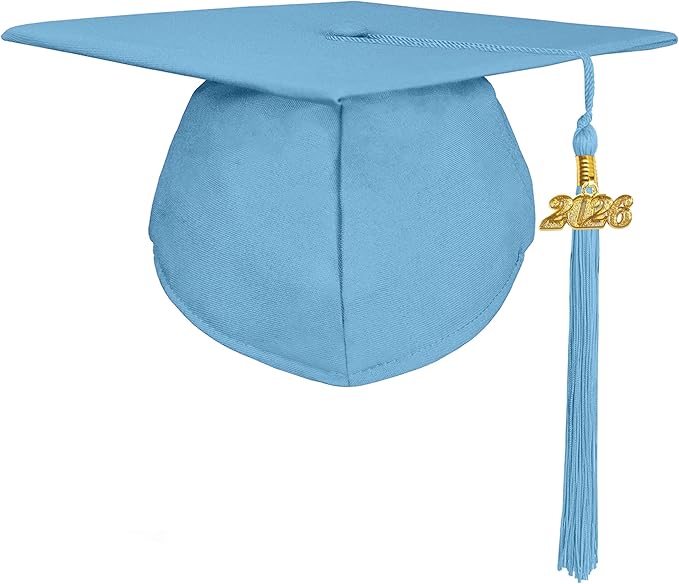 GradPlaza Matte Graduation Cap 2025 and 2026 Tassel Adult Graduation hat for High School College
