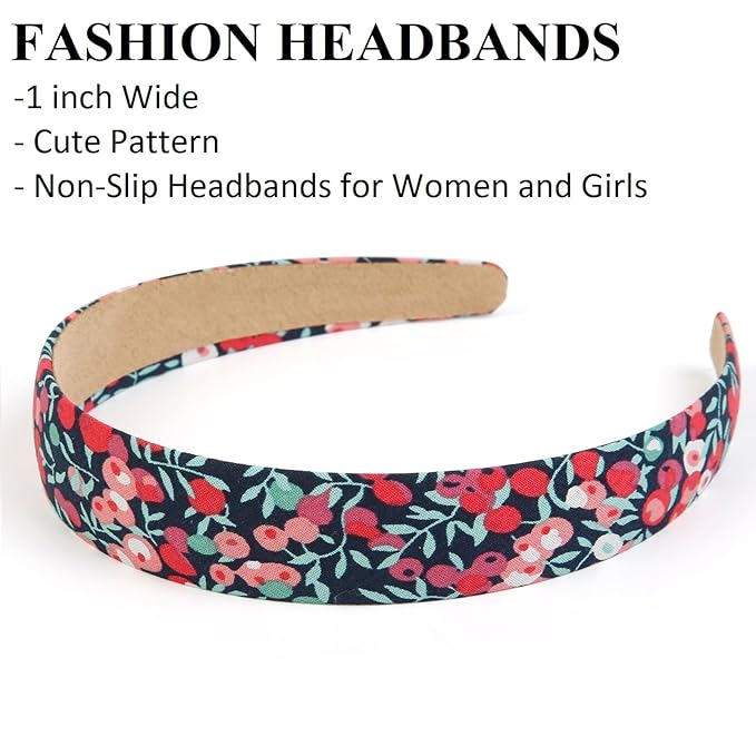 Huachi Headbands for Women Non Slip Trendy Headbands for Women’s Hair 1 inch Wide Cute Headband for Girls, Fall Head Bands Elastic Hair Bands for Womens Fashion Accessories for Women 4PCS