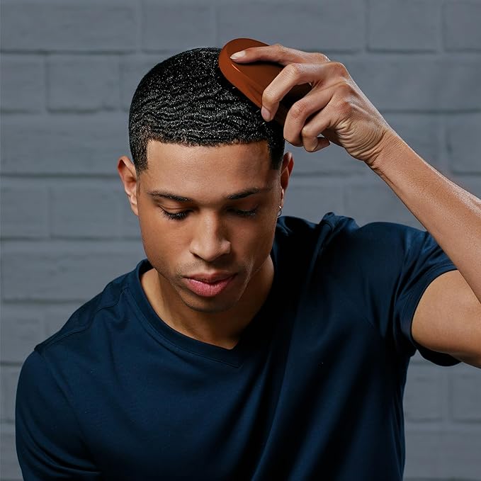 Diane Premium 100% Boar Bristle Military Wave Hair Brush for Men, Medium Firm Bristles for Thick, Curly or Coarse Hair, Use for Detangling, Smoothing, Wave Styles, Soft on Scalp, Restores Shine