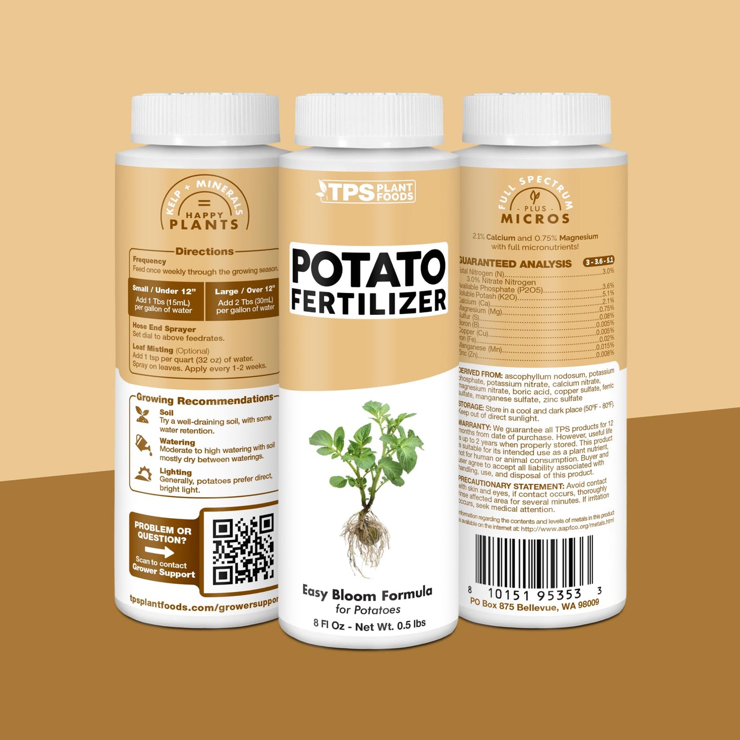 Potato Fertilizer – Liquid Plant Food for Bigger Tubers, Stronger Roots & Vigorous Plant Growth, 32 oz