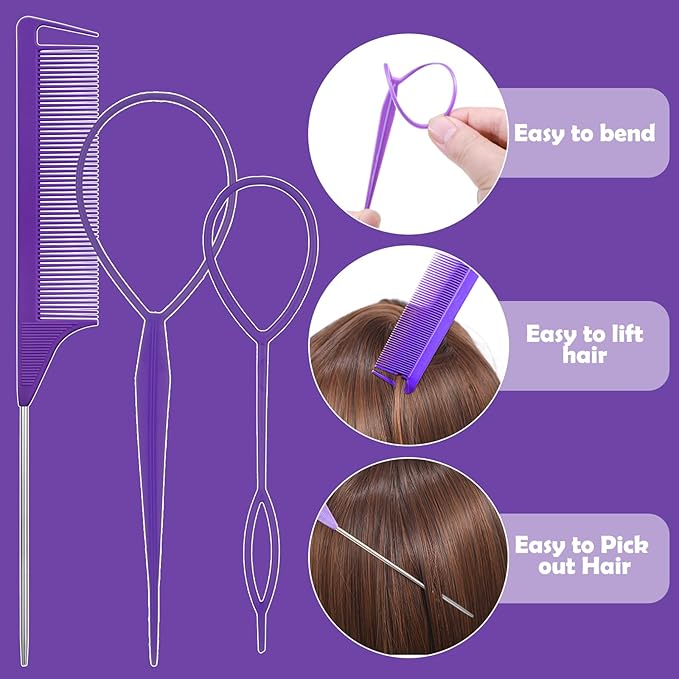 Hair Accessories for Girls - 360 Pieces Toddler Elastic Hair Ties, Hair Clips, and Hair Tail Tools in 31 Colors