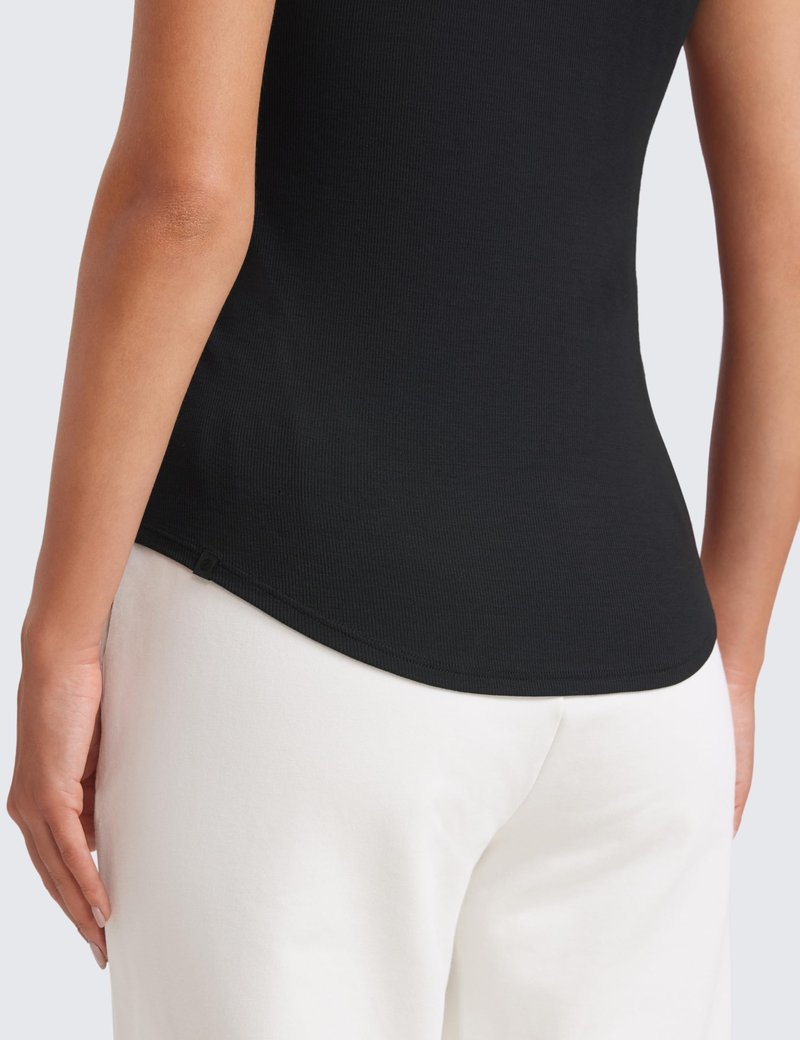 CRZ YOGA Womens Ribbed Modal Casual Short Sleeve Crew Neck Basic Shirts Going Out Soft Fitted Stretchy Athletic Workout Tops Black Medium