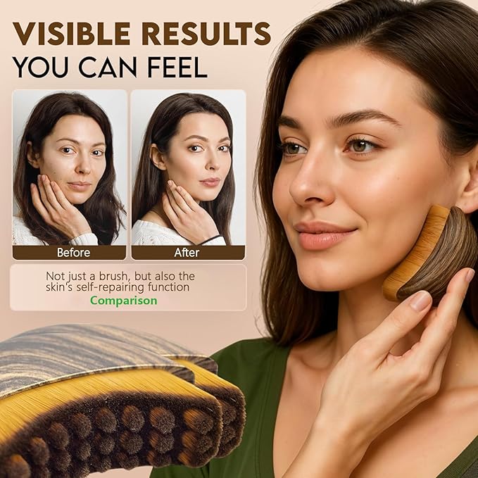 2PCS Lymphatic Contour Face Brush, Drainage Massager for Face & Neck, Chin Jawline Sculpting Tool, Ergonomic Design for Anti-Swelling & Fatigue Relief