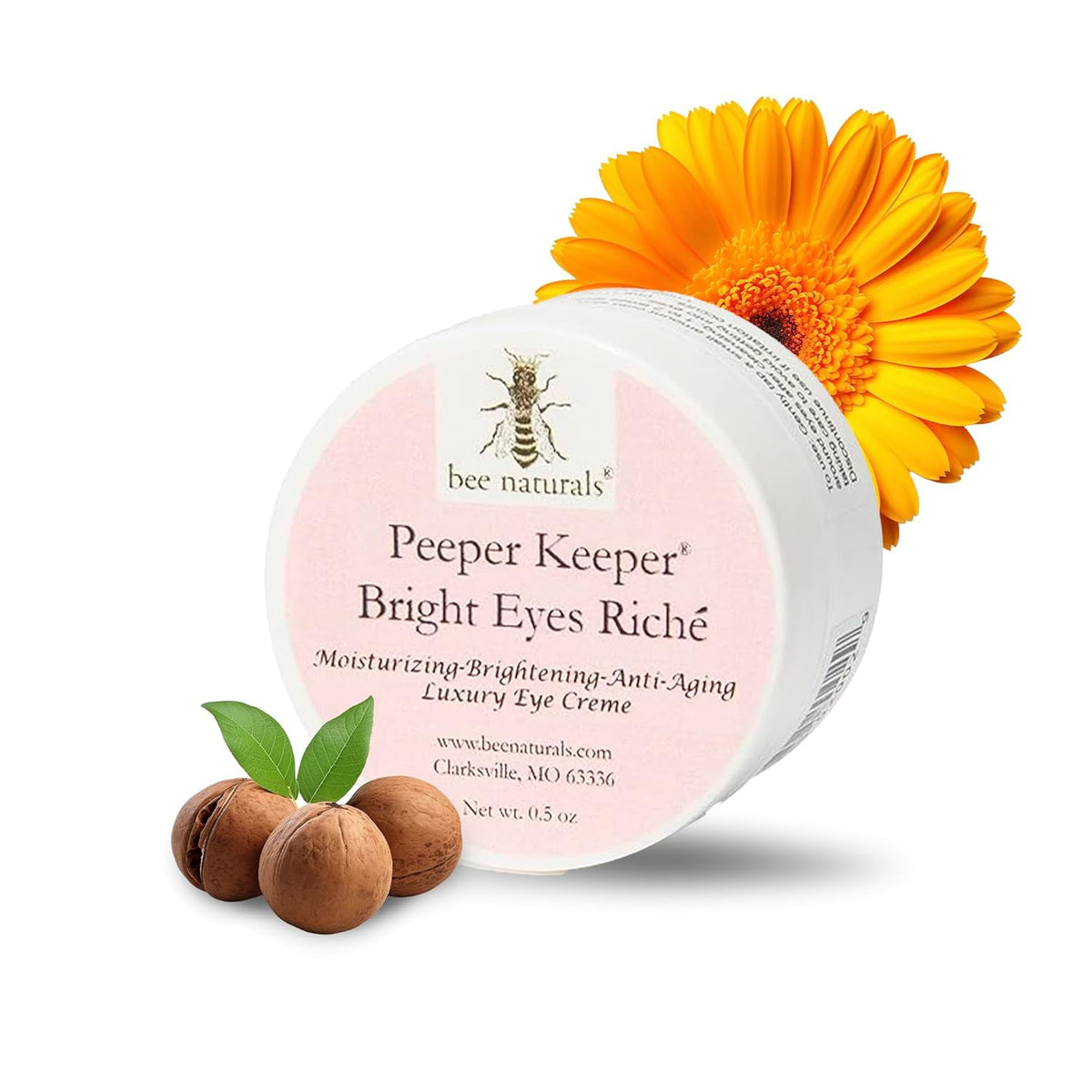 Bee Naturals Peeper Keeper Bright Eyes Riche Eye CrÃ¨me - Hydrates & Reduces Fine Lines with Wheat Germ, Sesame Oil, Calendula Anti- Aging Peptide