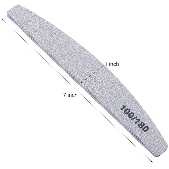 BTYMS 75 Pcs Nail Files and Buffers for Acrylic Nails 100/180 Grit Double Sided Emery Boards Fingernail Files Kit