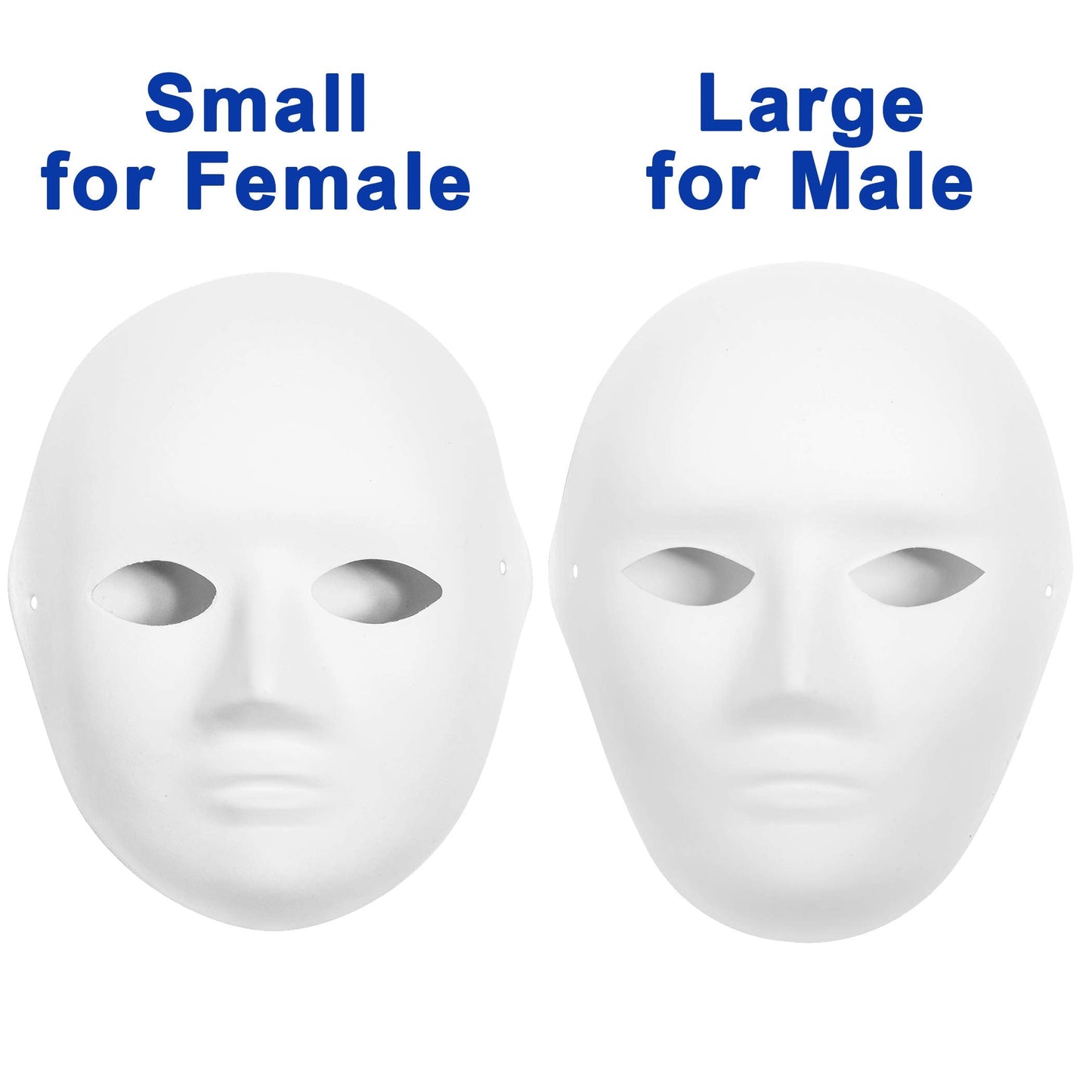 CALPALMY 30 Pack Paper Mache Masks - 2 Sizes for Artistic Projects, Theater, Halloween, Masquerade Parties, Classroom Art