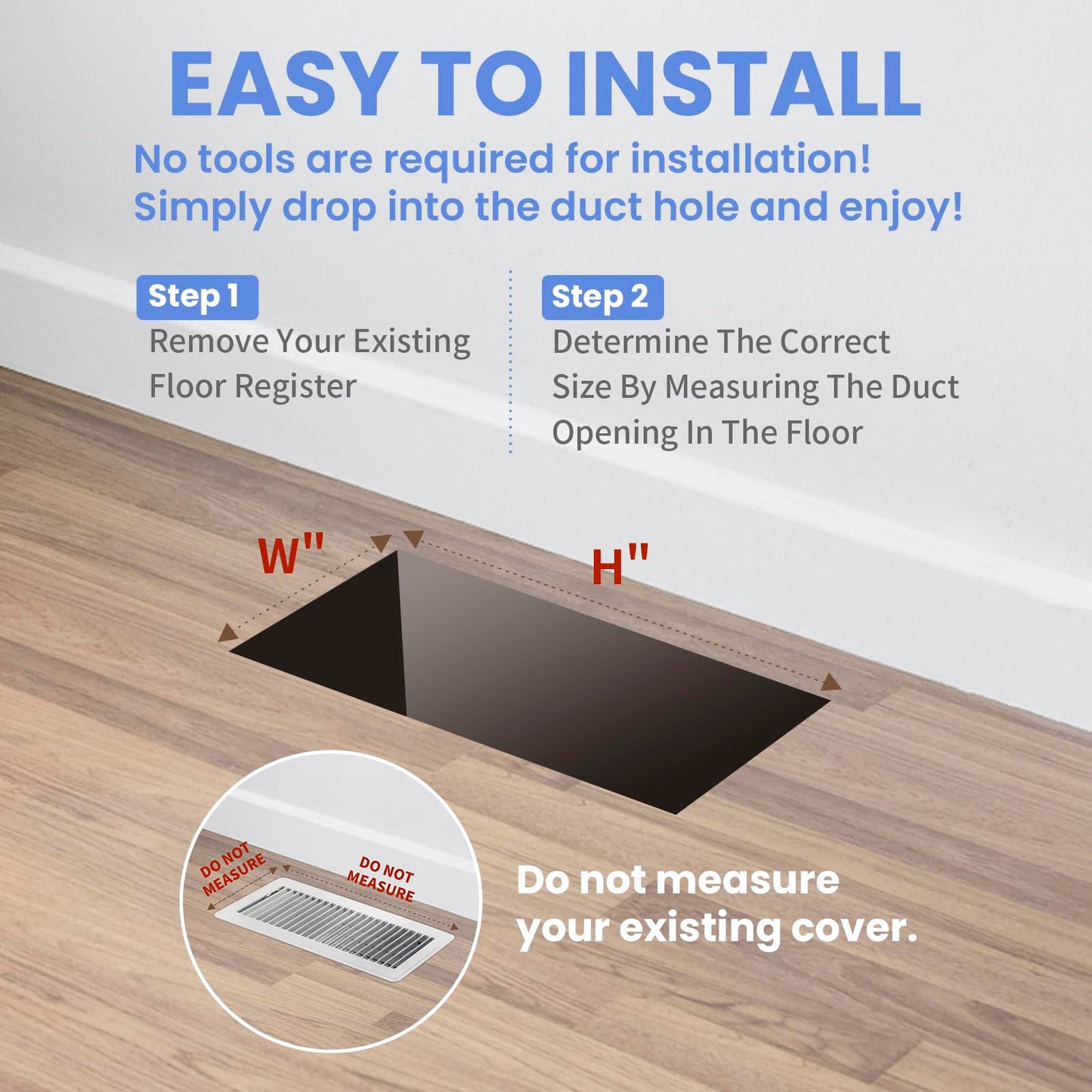 Howeall 4x10 Inches Heavy Duty Walkable Floor Register - Easy Adjust Air Supply Lever Decorative Floor Vent Covers - Boston Design Vent Covers for Home - Antique Brass