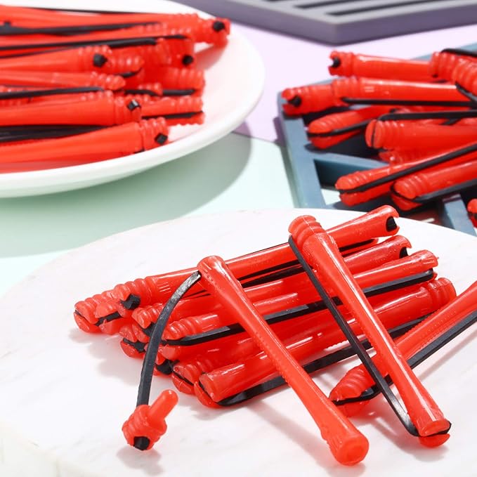 WILLBOND 60 Pcs Short Perm Rods Natural Hair Perm Rods with Elastic Rubber Band Non Slip Plastic Perming Cold Wave Kit for Women Hairdressing Styling Tool(0.2 Inch,Red)