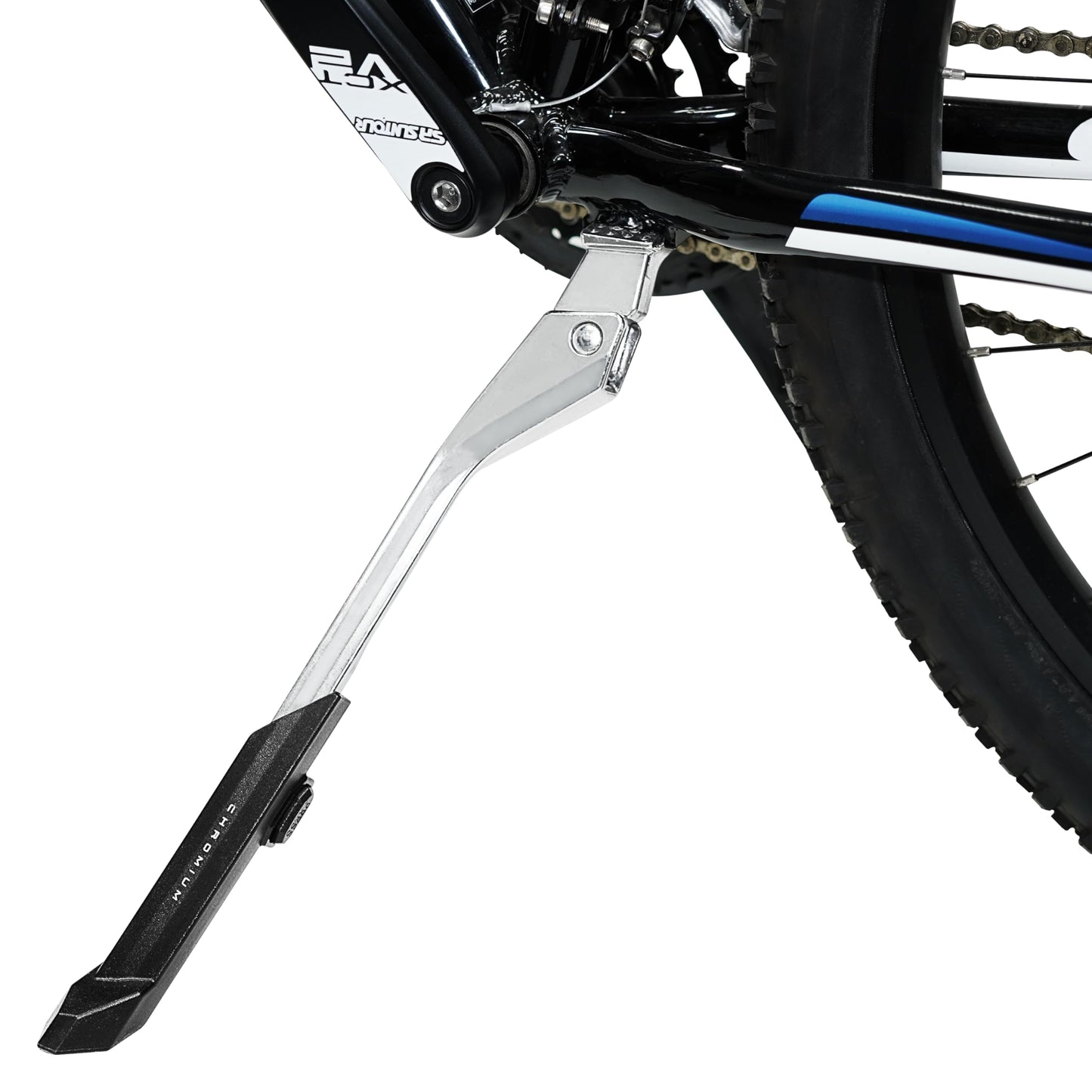BV Rear Bike Stand for 24”-29” - Adjustable Bikes Kickstand for Adult Bike with Non-Slip Foot & Spring-Loaded Latch for Stable Any-Angle Stance - Bicycle Stand for Mountain, City & Hybrid Bikes