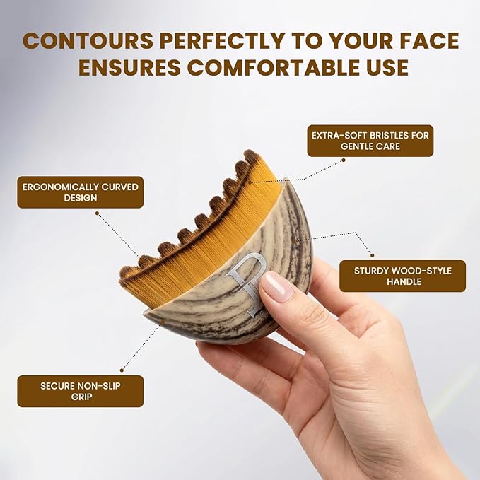 Dry Brush Ã¢ÂÂ Lymphatic Drainage Face & Body Brush, Ergonomic Manual Massage & Cleansing Tool for Jawline, Neck & Chin, Gentle Skincare Routine