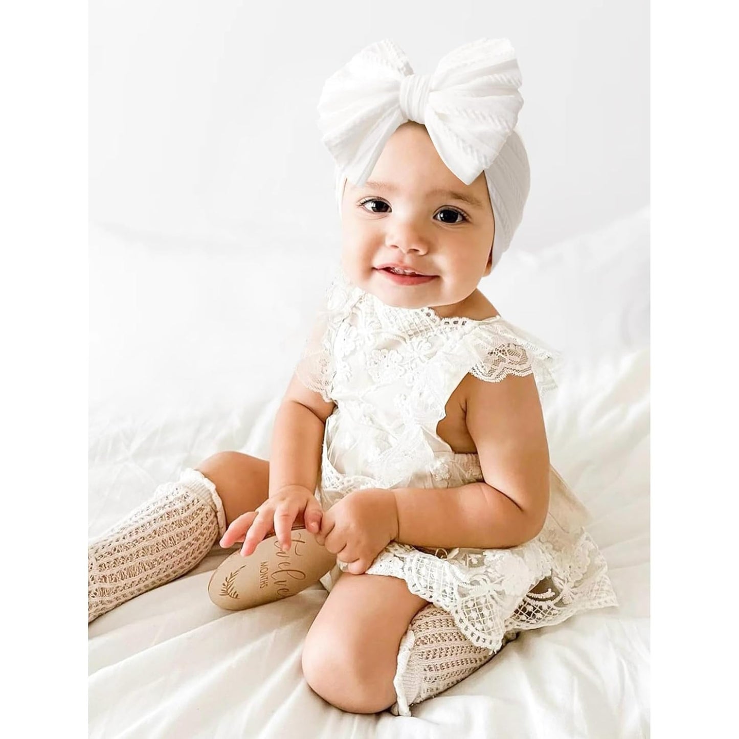 Niceye Handmade Baby Headbands Soft Stretchy Nylon Hair Bands with Bows for Newborn Infant Baby Toddler Girls