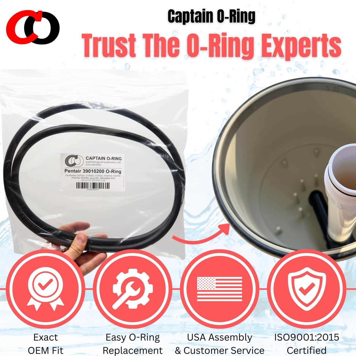 Captain O-Ring – Replacement 39010200 O-497 O-Ring for Pentair CCP 320/420/520 Clean & Clear Plus FNS 24/36/48/90 FNS Plus Pool DE Filter