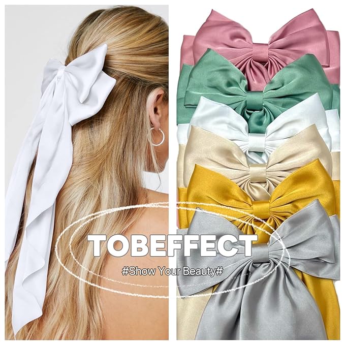 Hair Bows for Women Hair Ribbon Bow Hair Clips with Long Tails Vintage Hair Accessories for Women