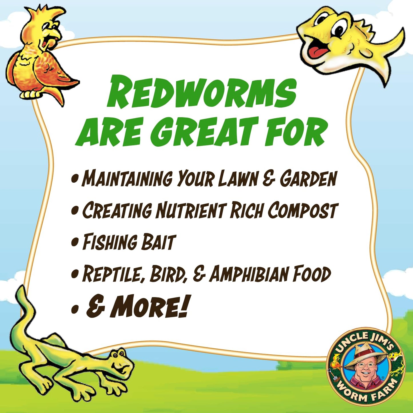 Uncle Jim's Worm Farm 100 Count Red Wiggler Composting Worms Mix for Garden Soil or Fishing | Starter Pack of Compost Worms Improves Soil Structure and Quality for Healthier Gardens