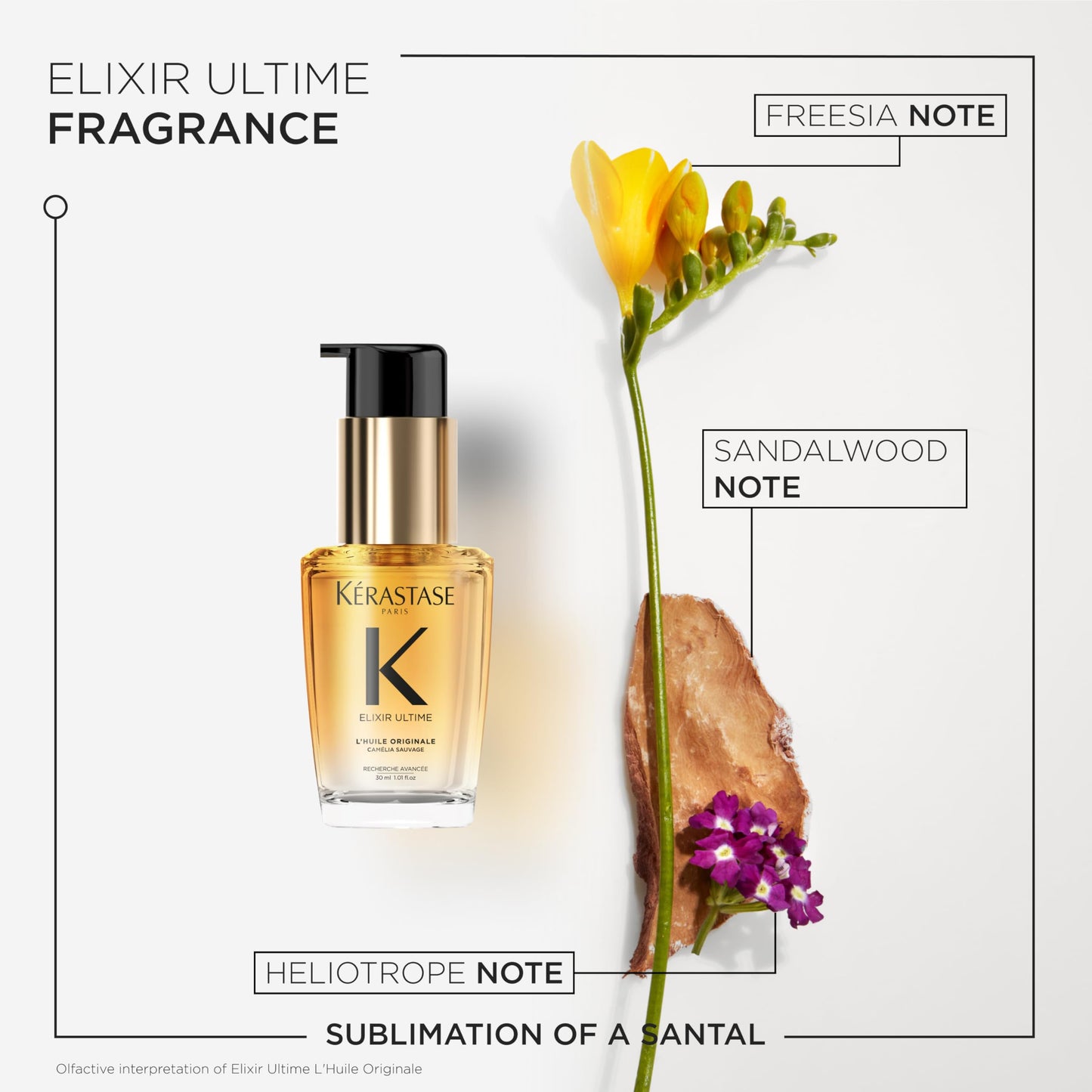 Kerastase Elixir Ultime Refillable Hair Oil - Hydrates & Smoothes Frizz, Adds Shine, With Wild Camellia, Nourishes & Strengthens Hair, 1.01 Fl Oz, Travel Size
