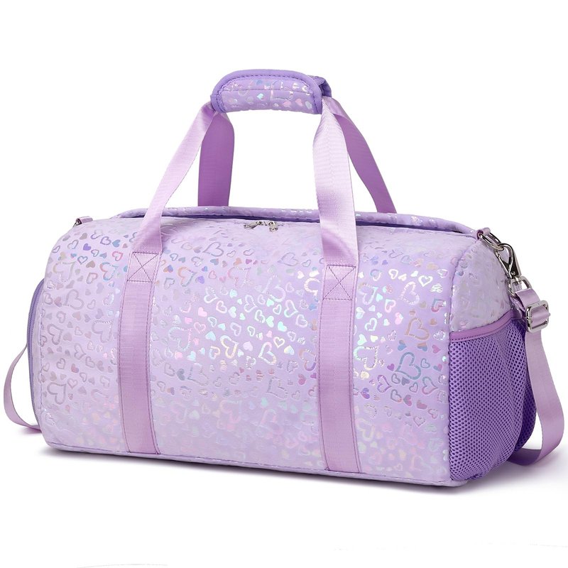 Duffel Bag for Girls Fluffy Ballet Dance Bag for Girls Sports Gym Bag Water Resistant Travel Duffle Bags with Shoes Compartment