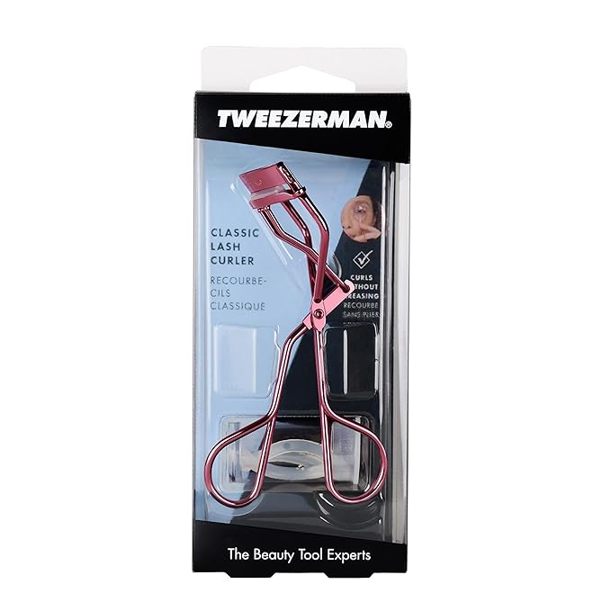 Tweezerman Tea Rose Eyelash Curler - Makeup Eyelash Tool for All Eye Shapes