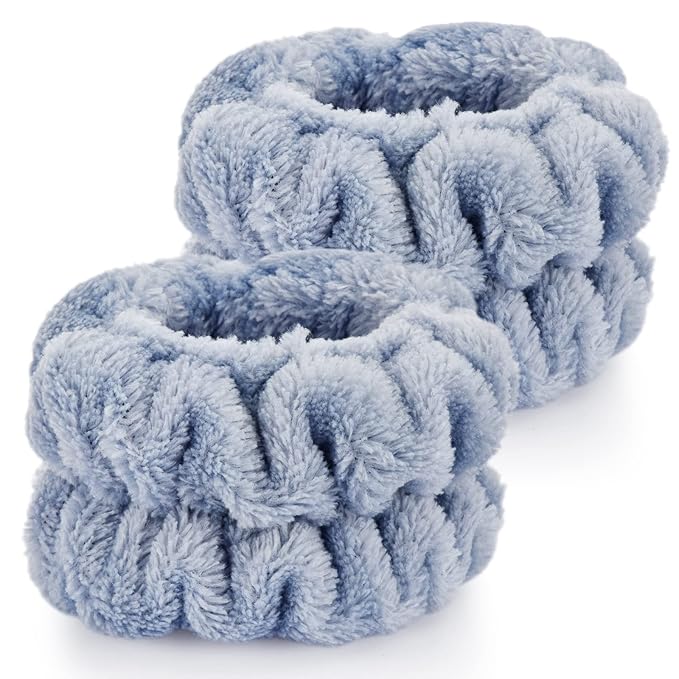 2 Pcs Wrist Bands for Washing Face-Dorbetar, Microfiber Wrist Towels for Washing Face, Spa Wristbands for Washing Face, Face Wash Wristbands, Arm Bands for Washing Face for Woman and Children
