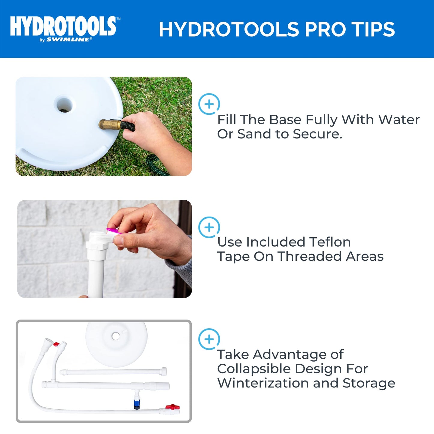 SWIMLINE HYDROTOOLS Tube Style 7 Foot Poolside Shower, Adjustable Head & Foot Tap Spigot With Valve Controls, Standard Garden Hose, Environmentally Friendly, Outdoor Backyard Poolside Beach Spa