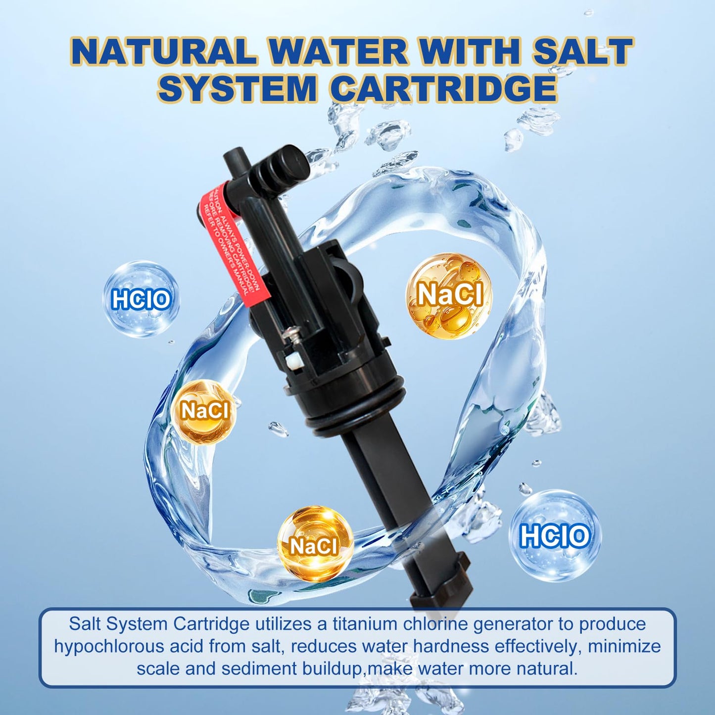 SHAWLBEAR Salt System Cartridge,Hot Springs Salt Cartridge,Saltwater Sanitizer Cartridge for Hot Tubs,Salt System Cartridge Replacement for Spas,Hot Tubs,1 Pack Lasts Up Three to six Months.
