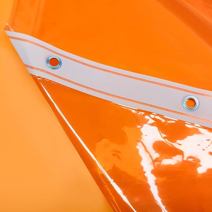 Barossa Design Clear Orange Long Shower Curtain Liner 78" Height - 3 Magnets & Waterproof Lightweight PEVA Shower Liner for Bath Tub, PVC Free, Metal Grommets, Clear Orange, 72x78