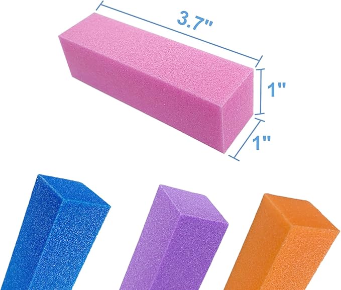 40 Pcs Nail Buffer Block for Acrylic and Natural Nails, 4 Sided Sanding Buffers for Gel Nails Fingernail Shine Buffing Filer Set, Professional Manicure Polisher Buffer Bulk Medium Grit (Multi-Color)