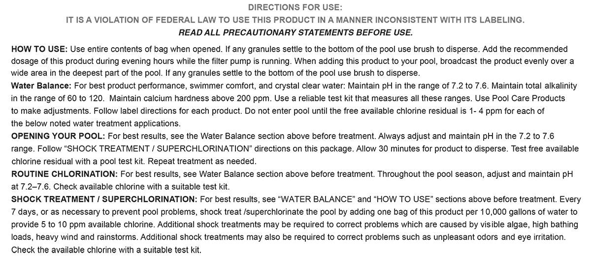 DryTec 1-1901-12 Calcium Hypochlorite Pool Shock, 1-Pound, 12-Pack
