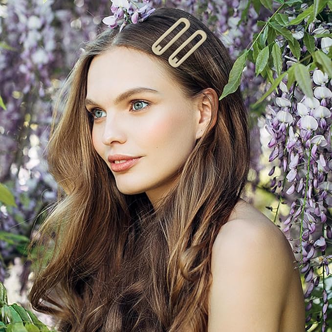 10pcs Snap Hair Clips, 2.76'' Long Snap Clip, Matte Hairpin Accessories for Women Girls, Nonslip Metal Barrettes, Neutral Color