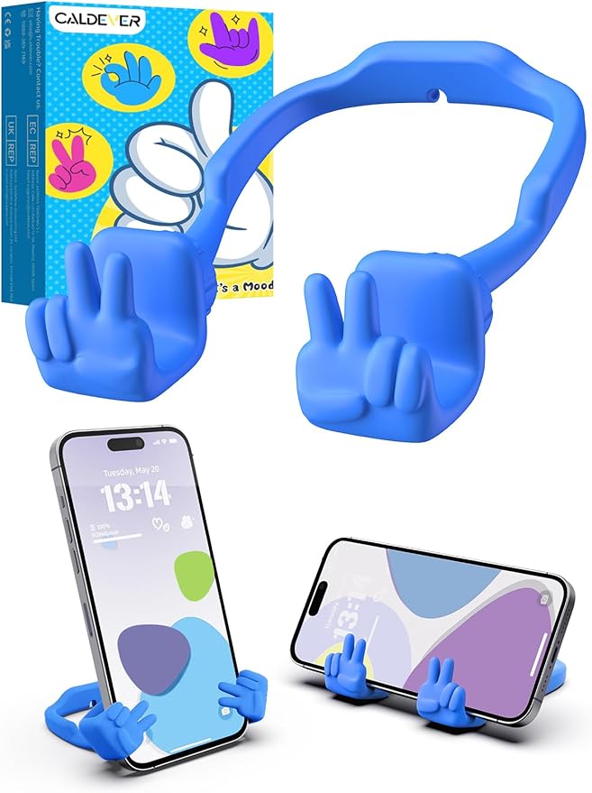 Easter Basket Stuffers Essentials for Teens Boys Girls: Cell Phone Stand Upgrade Adjustable Peace Sign Thumbs Lazy Cell Phone Holder for Desk Funny Easter Gifts for Adults Kids Men Women Teenagers