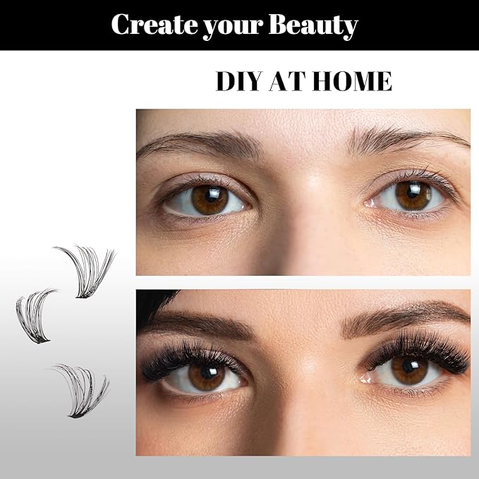 Lash Clusters 320pcs Individual Lashes 30D&40D&60D DIY Lash Extensions Lash Clusters False Eyelashes Natural Look 11-20mm Mix Cluster Eyelash Extensions EASY TO USE (30D+40D+60D-0.07D)