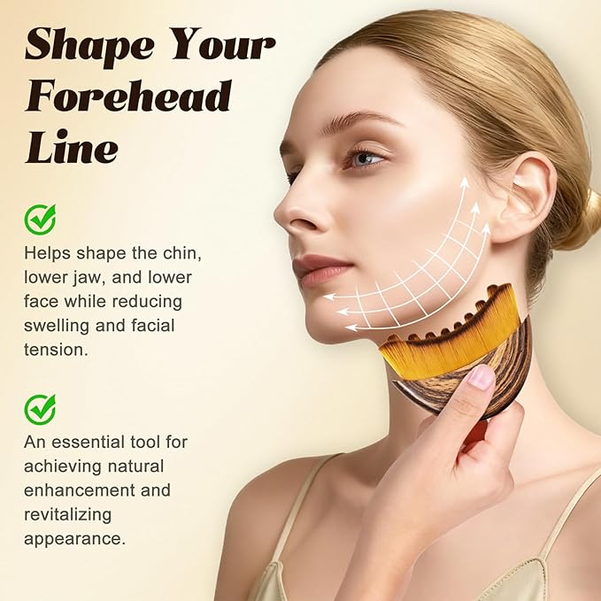 Lymphatic Contour Face Brush，New Upgrades Lymphatic Drainage Face Brush - Ergonomic Facial Massager for Contouring, Anti-Puffiness & Skin Tightening, Gentle for All Skin Types
