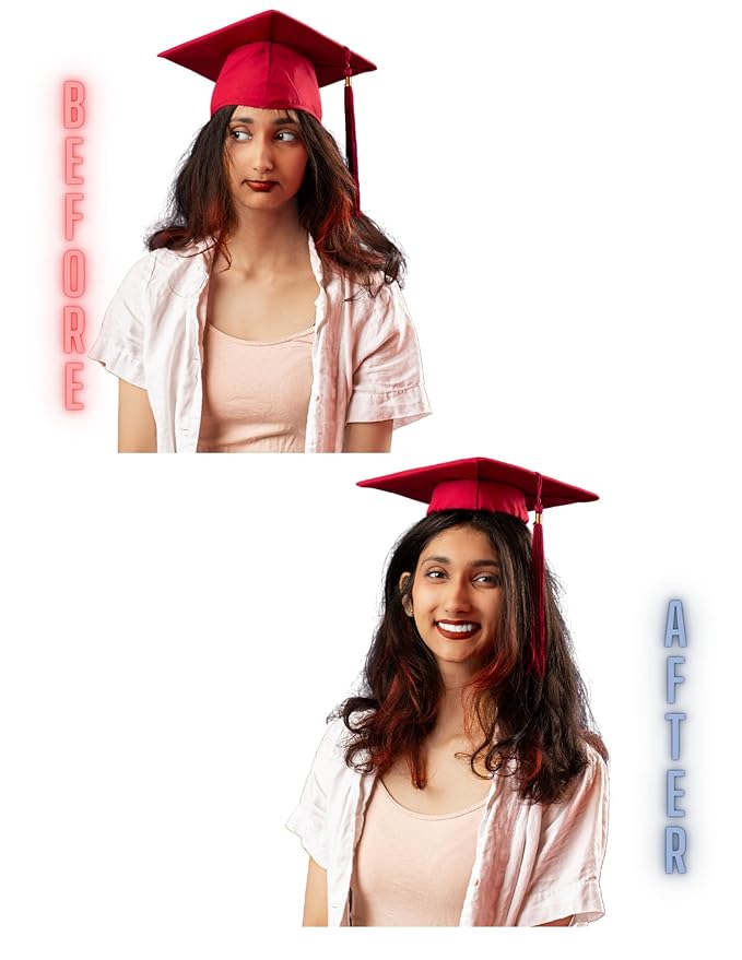 Grad Cap Remix - The ORIGINAL Graduation Cap Headband - Keep Your Natural Hair on Grad Day and Secure Your Cap - Black and Clear Headband Included