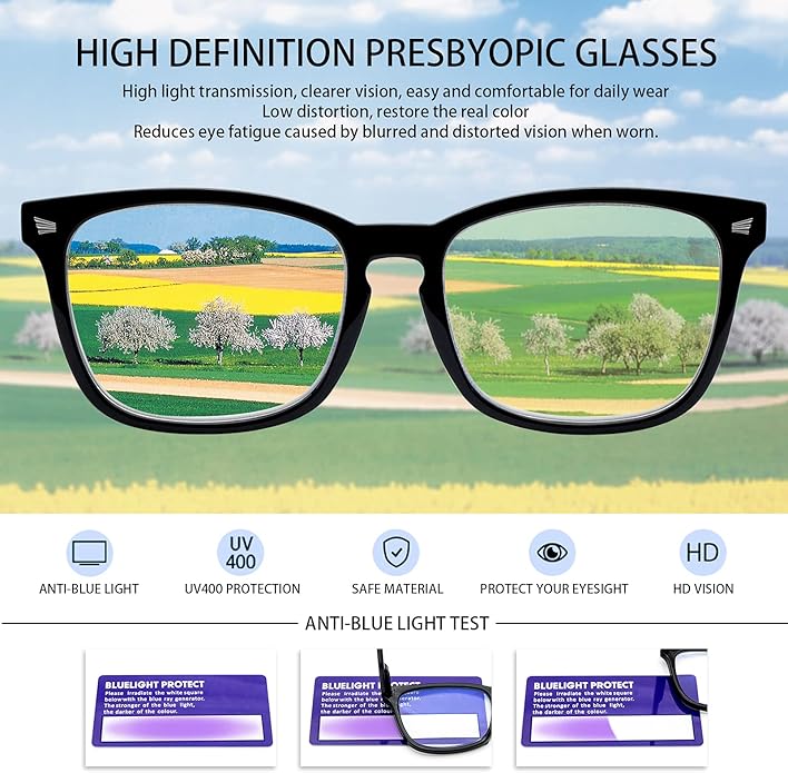 VIDEBLA 5 Pack Blue Light Blocking Reading Glasses,Spring Hinge Readers for Women Men,Anti UV Ray Filter Nerd Eyeglasses