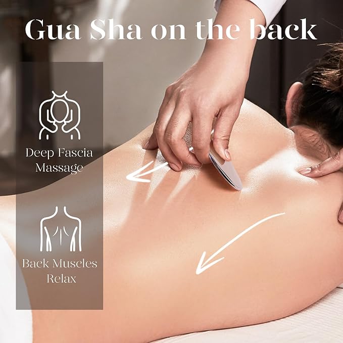 BAIMEI IcyMe Stainless Steel Gua Sha Facial Massager Tools |Relax Back Muscles | Face Sculpting | Daily Beauty Routine | Guasha Tool for Face|Skincare Gift for Women