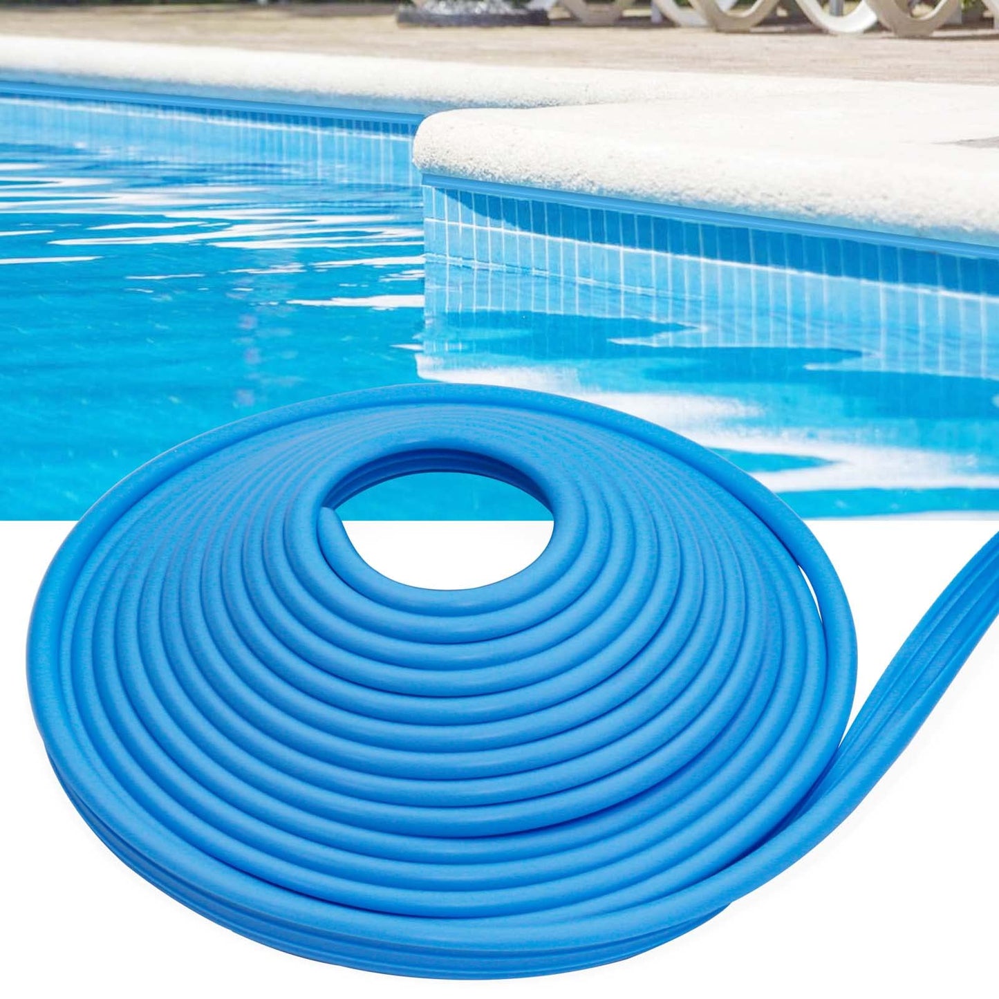 FBULWSEC 120'ft Roll Swimming Pool Liner Bead Lock for Above-Ground & In-Ground Swimming Pool Beaded Liners Wedge Lock, Blue