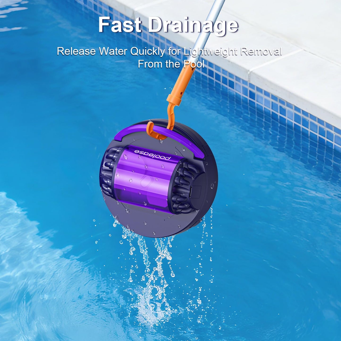 Poolease X1 Cordless Robotic Pool Vacuum, Automatic Pool Cleaner with 45W Dual-Motor, Ideal for Inground Above-Ground Flat Pool, 2L Debris Capacity
