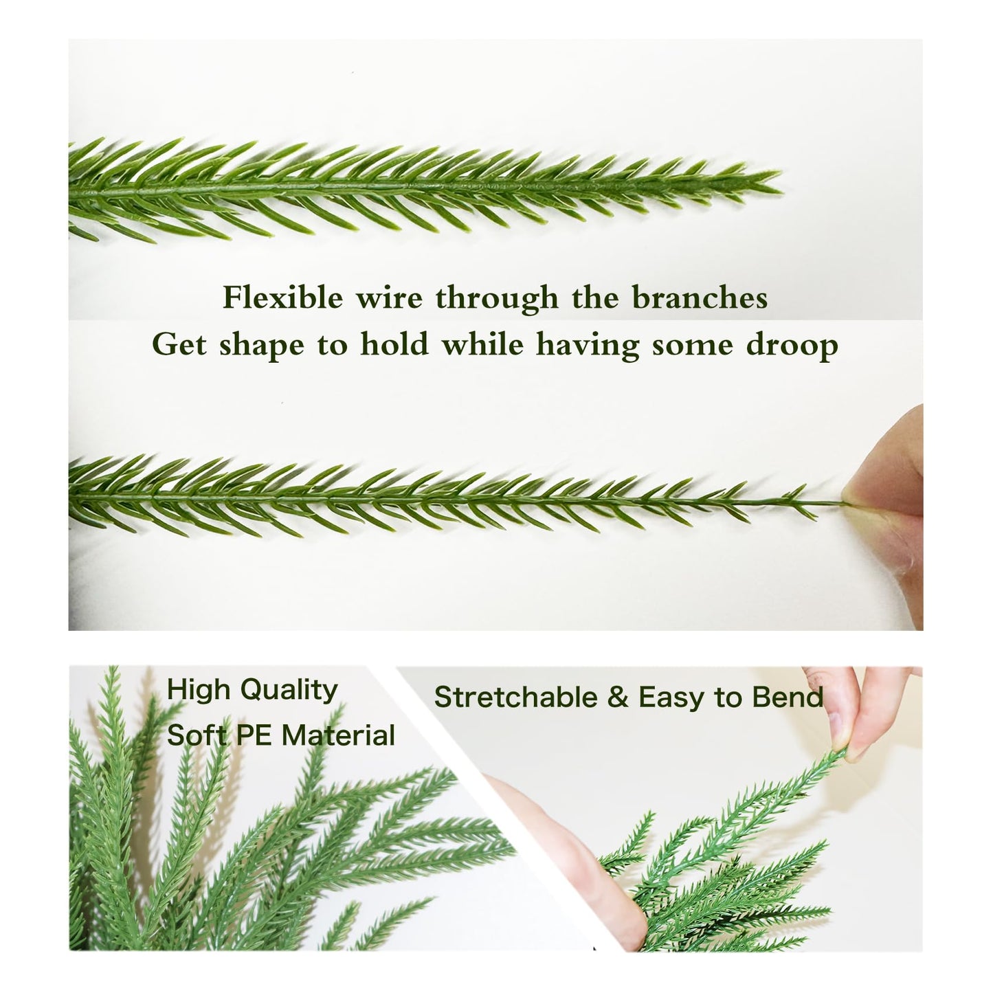 9FT Christmas Garlands Norfolk Pine Garland Real Touch Artificial Faux Greenery Garland for Holiday Indoor Outdoor Decor