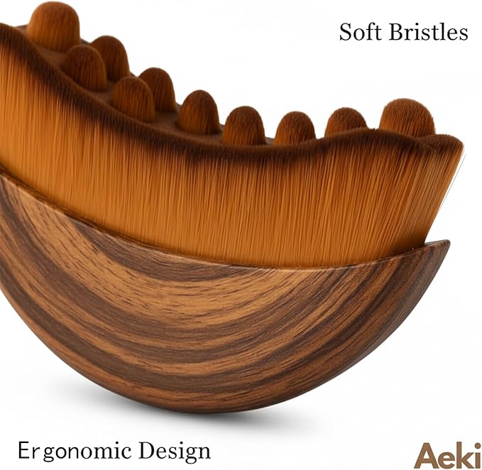 Aeki Lymphatic Contour Face Brush - Lymphatic Drainage Massager, Dry Facial Gentle Beauty Tool - Chin & Jawline Sculpting - for All Skin