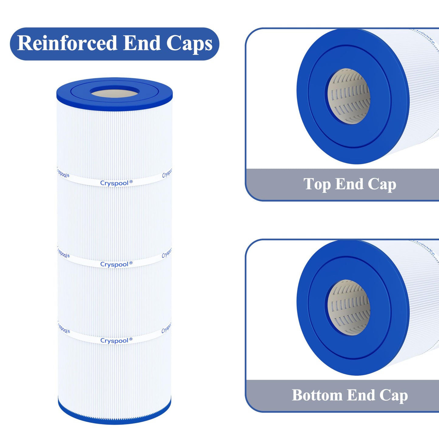 Cryspool® 07069 Filter Compatible with Clean & Clear Plus 320, CCP320, PCC80-PAK4, R173573, 817-0081, C-7470, FC-1976, 4×80 Sq. Ft Pool Filter Cartridge, 4 Pack
