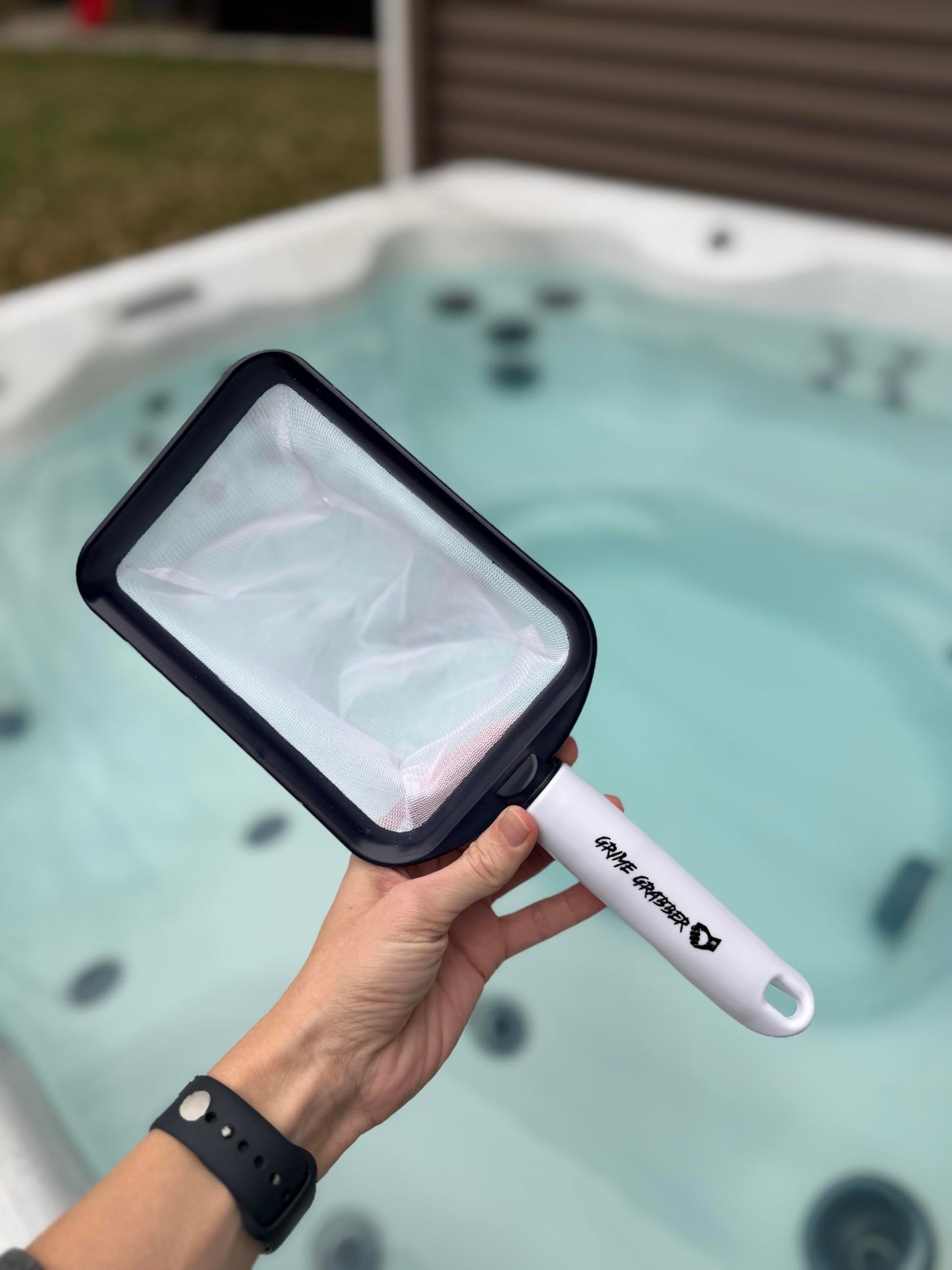 Grime Gripper Hot Tub Skimmer - Fine Mesh Hot Tub Net, Durable and Lightweight, Ideal Small Fish Net for Spa and Hot Tub Owners, Efficient Debris Removal Tool (1 Net)