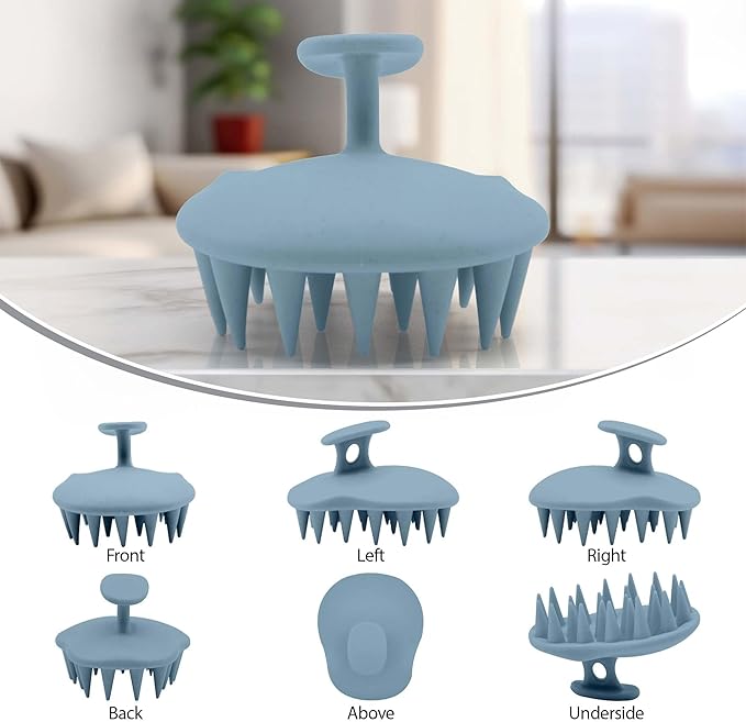 Fiora Naturals Scalp Massager Shampoo Brush - Silicon Scalp Scrubber & Exfoliator for Dandruff Removal and Hair Growth, Brush for Wet & Dry Hair, for Men, Women, Kids - BPA Free