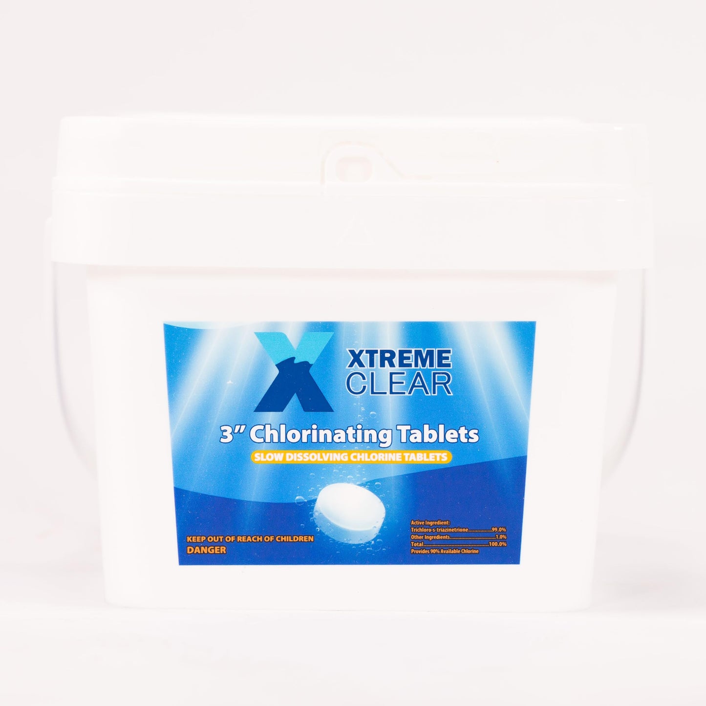 Xtremeclear 2-Pack 3" Swimming Pool Chlorine Tablets | Pro-Grade Pool Sanitizer Long Lasting & Slow Dissolving | 99% Pure Tri-Chlor|, 5 Pounds Bucket