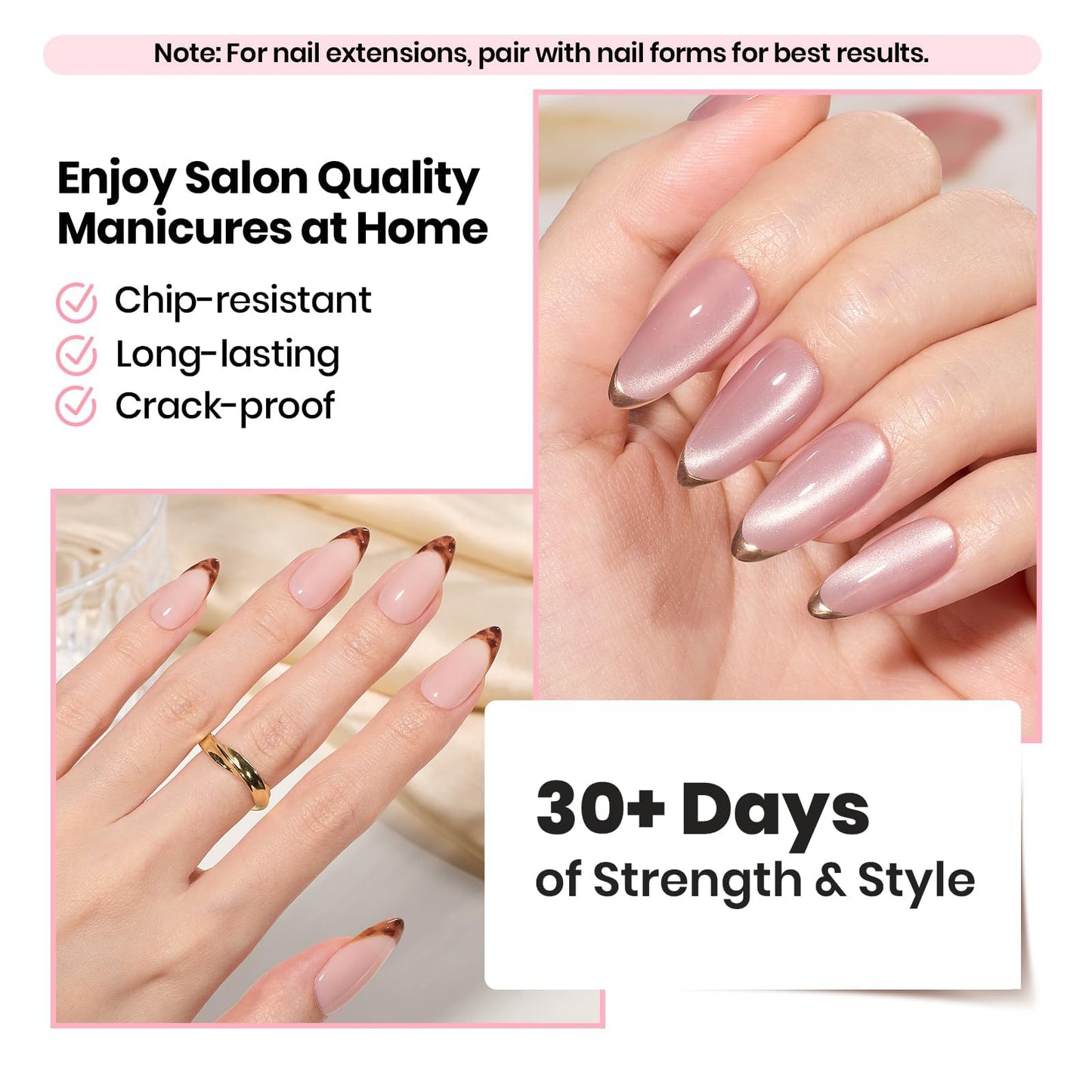 Beetles Builder Gel for Nails HEMA-Free with Base & Top Coat,Nail Protection Trio Set 3 Pcs Strengthening Nail Apex Building Extension for Beginner DIY Salon at Home,Clear Building Gel,UV & LED Cured
