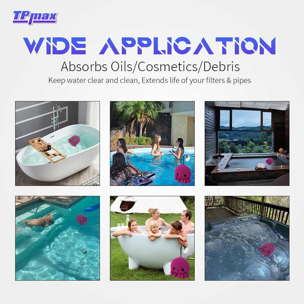 TPmax Reusable Hot Tub Scum Absorber and Oil Absorbing Sponge Twin Pack, Must Have hot tub Accessories for Spa and Pool Cleaner - Hot Tub Sponge - Pool Scum Absorber