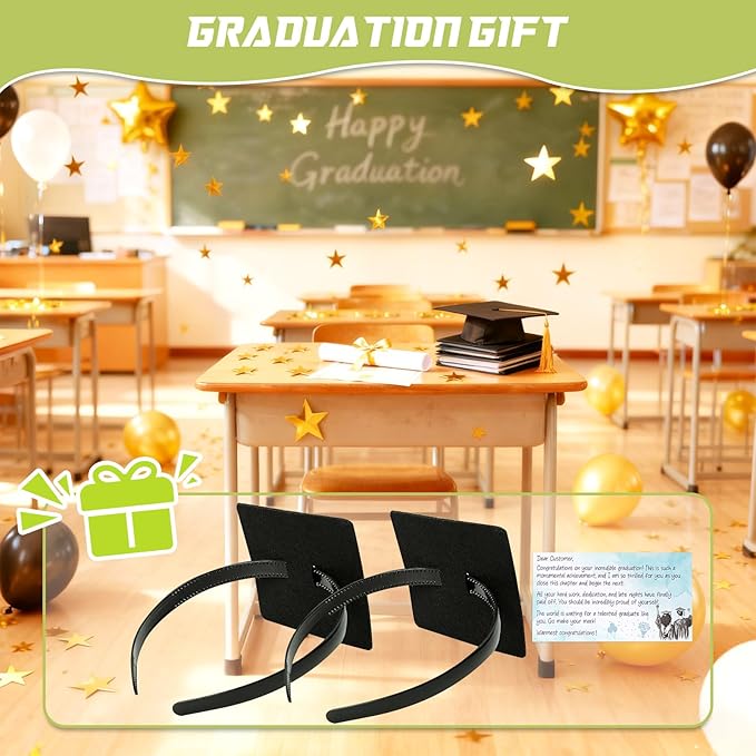 2026 Graduation Cap Headband, Grad Cap Headband, Anti-fall Hair Band for Grad Hat, Hat Accessories for Graduates
