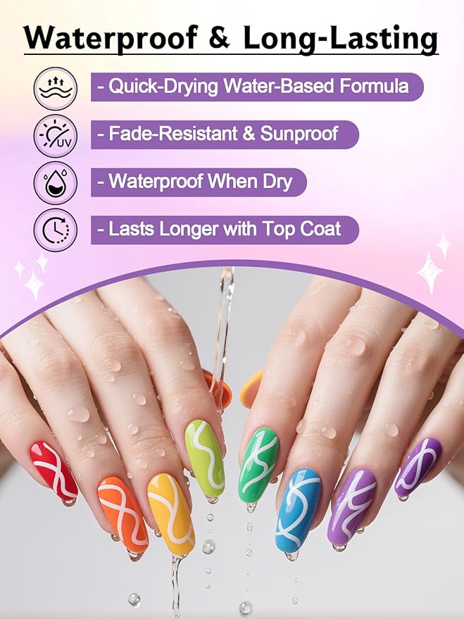 1 PCS White Nail Art Polish Pens, Kalolary 0.5mm Nail Art Markers Nail Point Graffiti Dotting Pen Drawing Painting Liner Brush for DIY Nail Art Beauty Adorn Manicure Tools