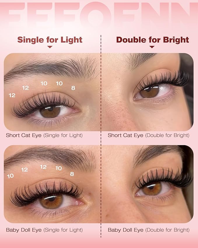 Lash Clusters Natural Eyelash Clusters Wispy Lashes Clusters C Curl Cluster Eyelash Extensions 8-14mm Lash Cluster Invisible Band Individual Lashes Bunny Cluster Lashes by Eefofnn