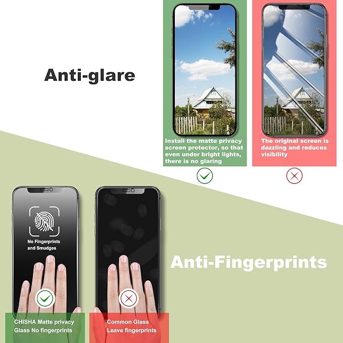 (2-Pack Matte Privacy Anti-Spy Screen Protector for iPhone 11 Pro Max/XS Max (6.5-Inch),9H Tempered Glass,Anti-Glare,Full Coverage,Anti-Fingerprint,Auto Dust Removal,Bubble-Free